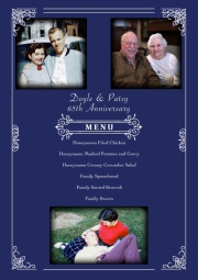 D&P's 65th Wedding Anniversary Menu